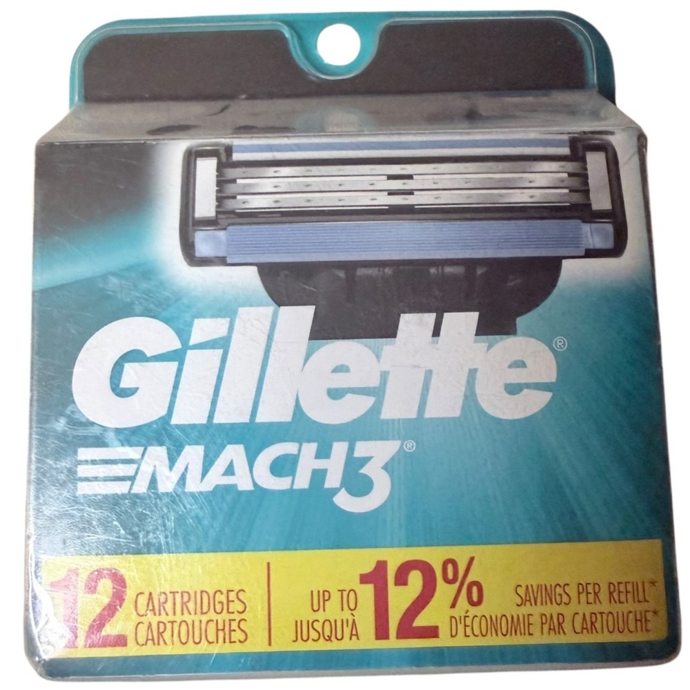 Mens Gillette MACH3 Refills Razor Blades - 12 Cartridges